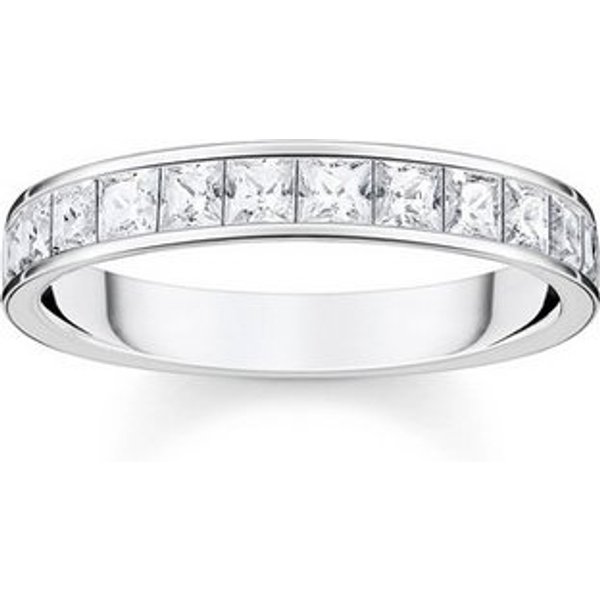 THOMAS SABO Fingerring Ring Weiß Steine Pavé Silber (Set)