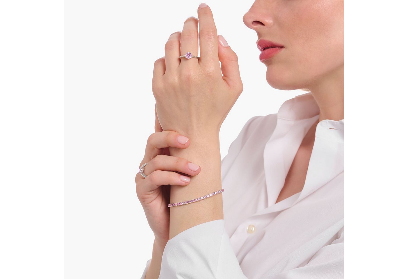 THOMAS SABO Fingerring Schmuck Silber 925 Ring Solitär, mit Zirkonia (synth) – Bild 2 von 2