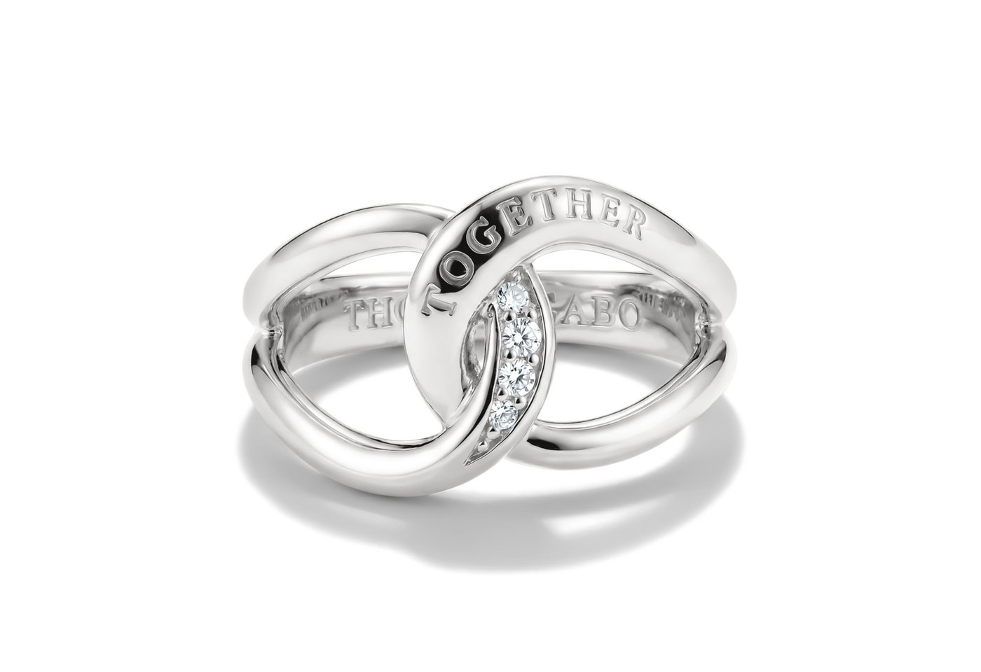 THOMAS SABO Fingerring Together Ring Silber, mit Zirkonia (synth) – Bild 2 von 3
