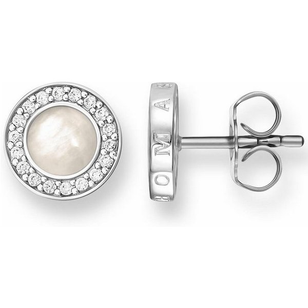 THOMAS SABO Paar Ohrstecker Classic Pavé Weiß, mit Perlmutt und Zirkonia