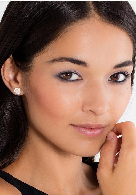 THOMAS SABO Paar Ohrstecker Classic Pavé Weiß, mit Perlmutt und Zirkonia – Bild 2 von 3