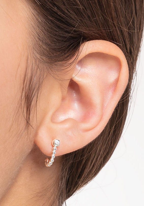 THOMAS SABO Single-Creole Dots, mit Zirkonia (synth) – Bild 2 von 2