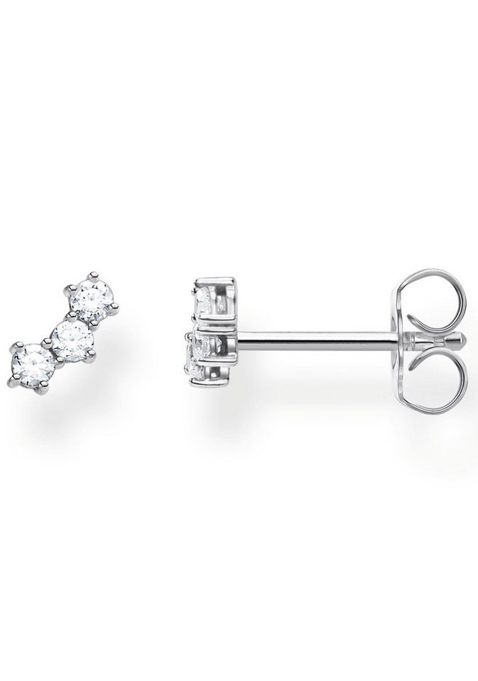 THOMAS SABO Single-Ohrstecker farbige oder weiße Steine, mit Glas-Keramik Stein, Korund (synth), Zirkonia (synth) – Bild 2 von 3