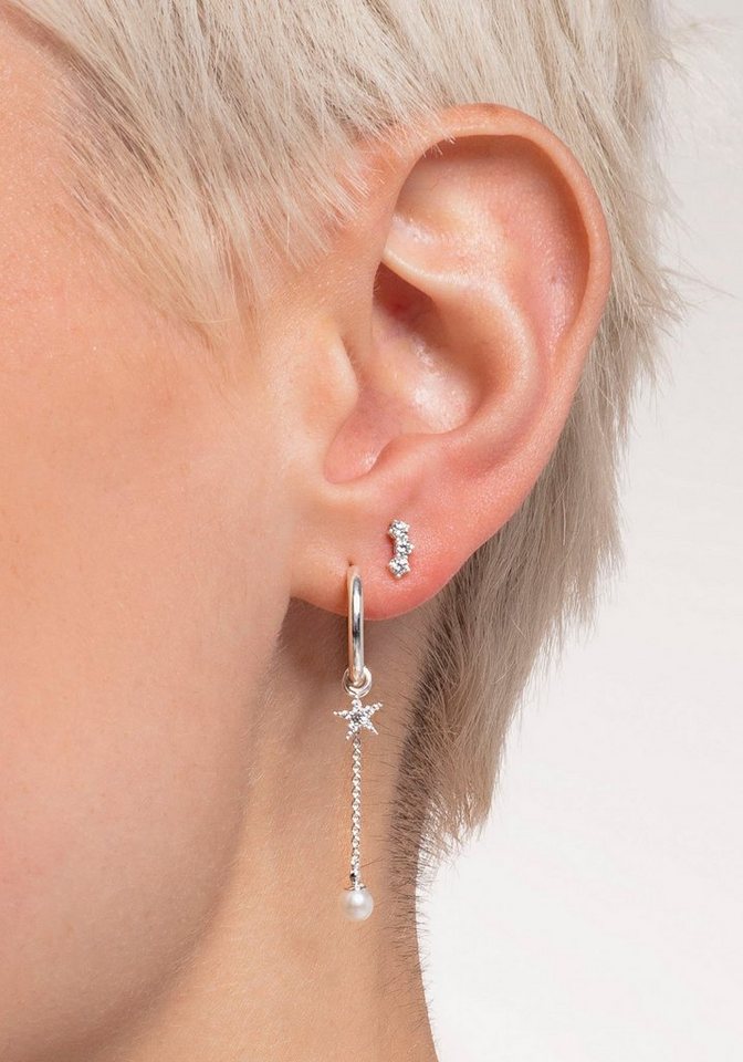THOMAS SABO Single-Ohrstecker farbige oder weiße Steine, mit Glas-Keramik Stein, Korund (synth), Zirkonia (synth) – Bild 3 von 3
