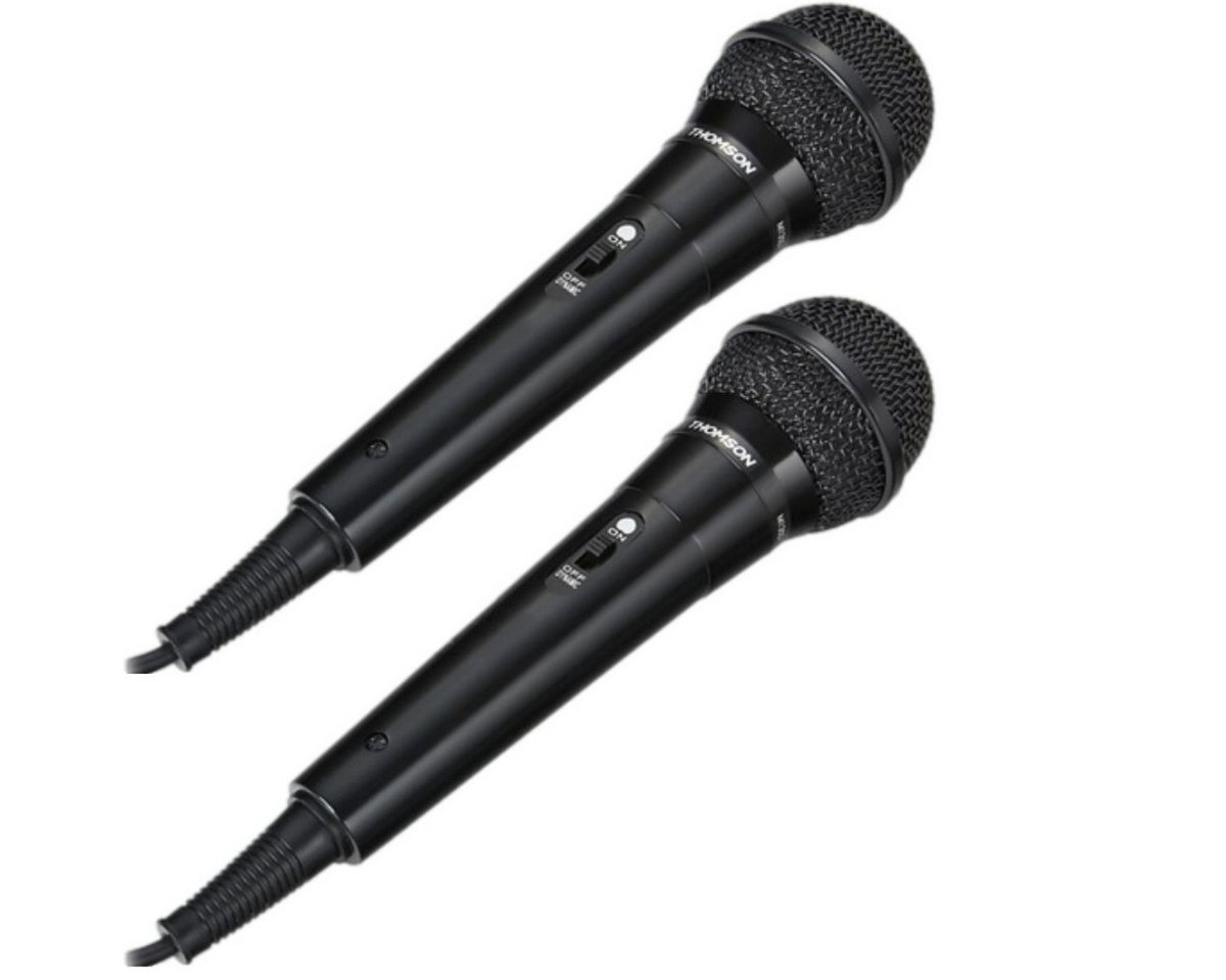 Thomson Mikrofon Set 2x Dynamisches Mikrofon kabelgebunden Schwarz (Set), 3m Kabel Party Veranstaltung DJ Mix Karaoke 3,5mm 6,35mm Stecker – Bild 5 von 5