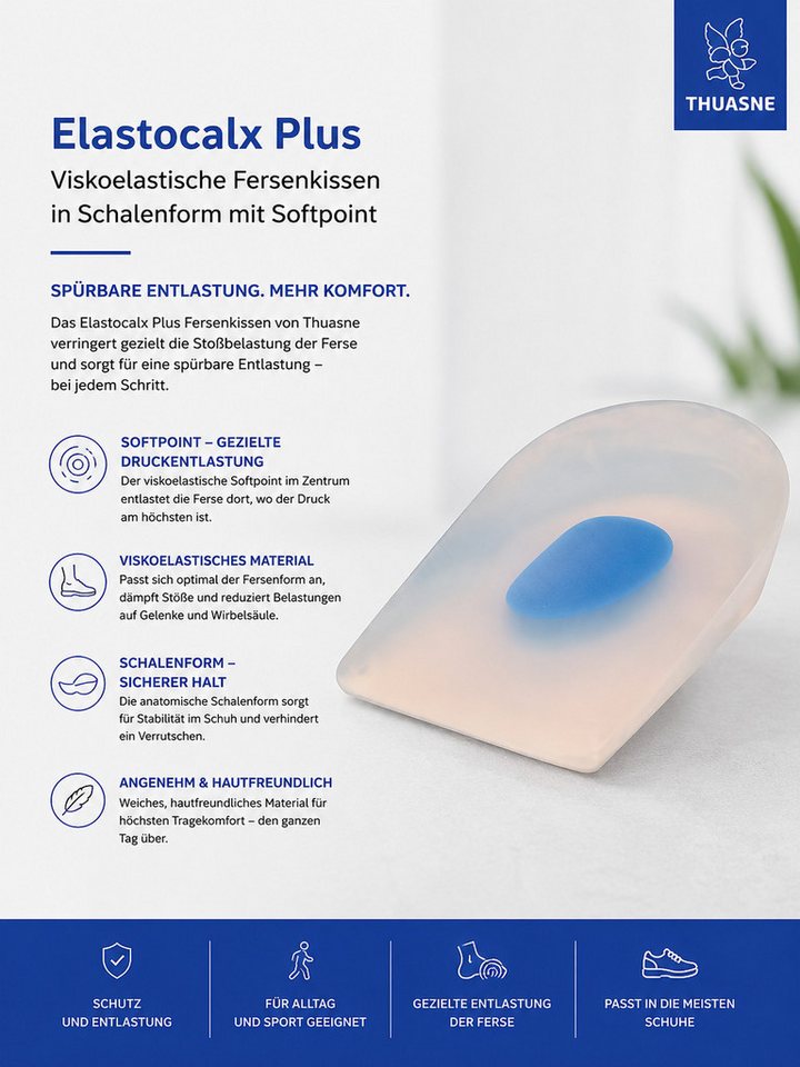 Thuasne Einlegesohlen Elastocalx Plus Silikon Fersenkissen mit Softpoint – Bild 2 von 3