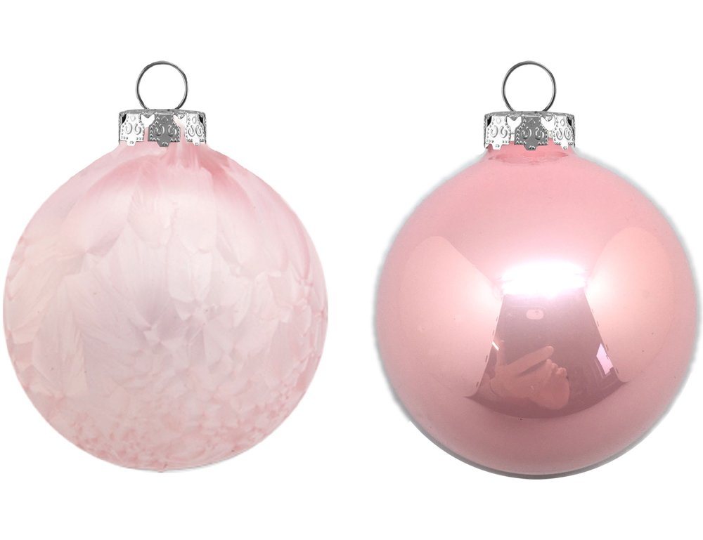 Thüringer Glasdesign Weihnachtsbaumkugel Weihnachtsbaumkugeln Eislack / Matt (6 Stück) Ø 8 cm - Christbaumkugeln Made in Germany (6 St), Aus Glas – Bild 2 von 3