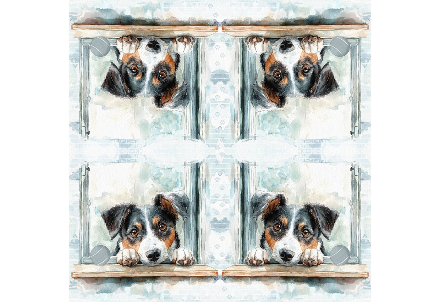 ti-flair Papierserviette, Servietten Papier 33x33cm 3-lag. mit Hund am Fenster Motiv 20 Stück – Bild 2 von 2