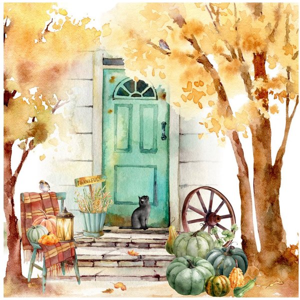 ti-flair Papierserviette, Servietten Papier 33x33cm 3-lag. mit Herbstzauber Motiv 20 Stück