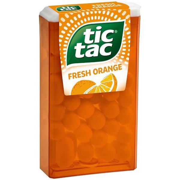 tic tac Süßigkeit, tic tac fresh Orange Orangen Dragees mit fruchtig milder Note 18g