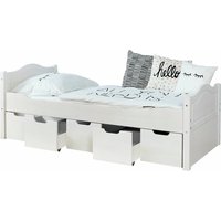 Ticaa Einzelbett "Leni" 90x200 Kiefer Weiß