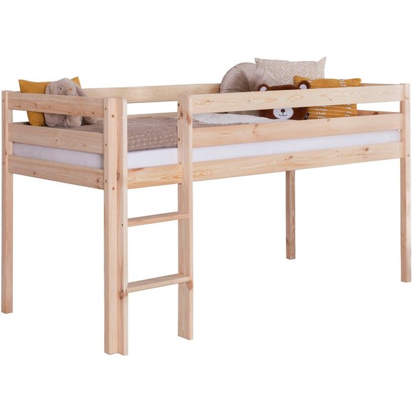 Ticaa Hochbett Malte, FSC®-zertifizierte Kiefer (90x200cm Liegefläche, Höhe 114cm) mit Rollrost