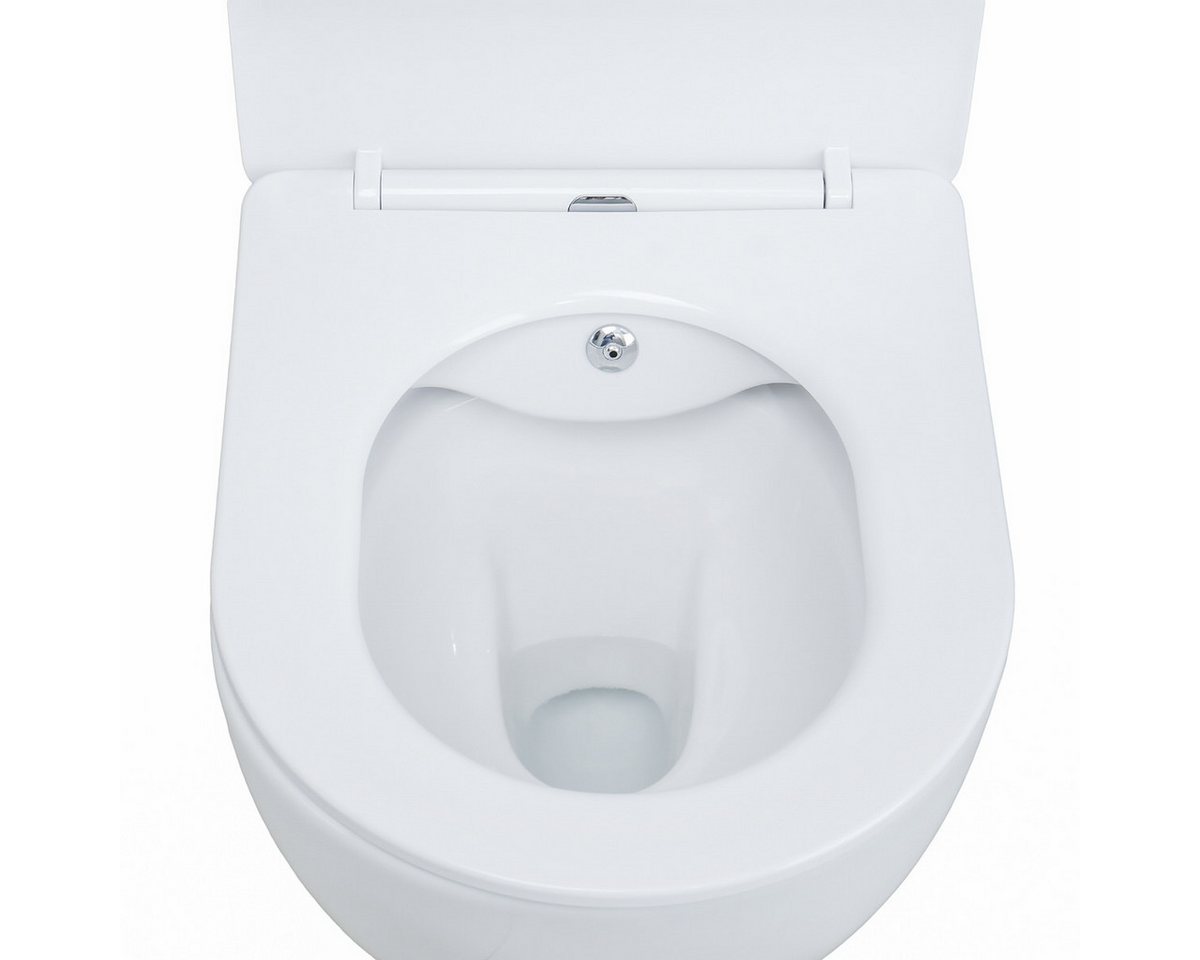 GEBERIT Tiefspül-WC GEBERIT-AL55800-SET, Spülrandloses Wand Hänge WC Set Taharet Toilette Randlos – Bild 5 von 5