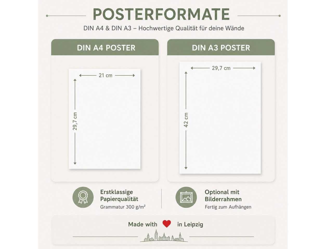 Tigerlino Poster Abstraktes Boho Poster 3er Set Beige Aquarell Moderne Wandbilder – Bild 4 von 5