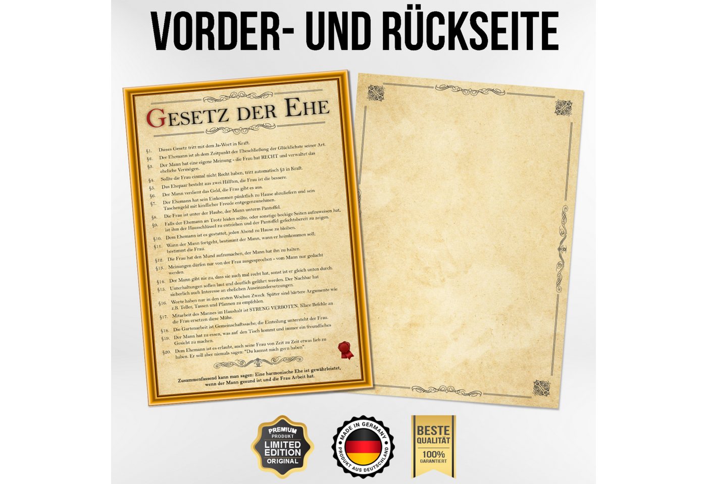 Tigerlino Poster Ehegesetz Hochzeitsgeschenk Ehepaar Hochzeitstag Geschenk zur Hochzeit – Bild 2 von 5