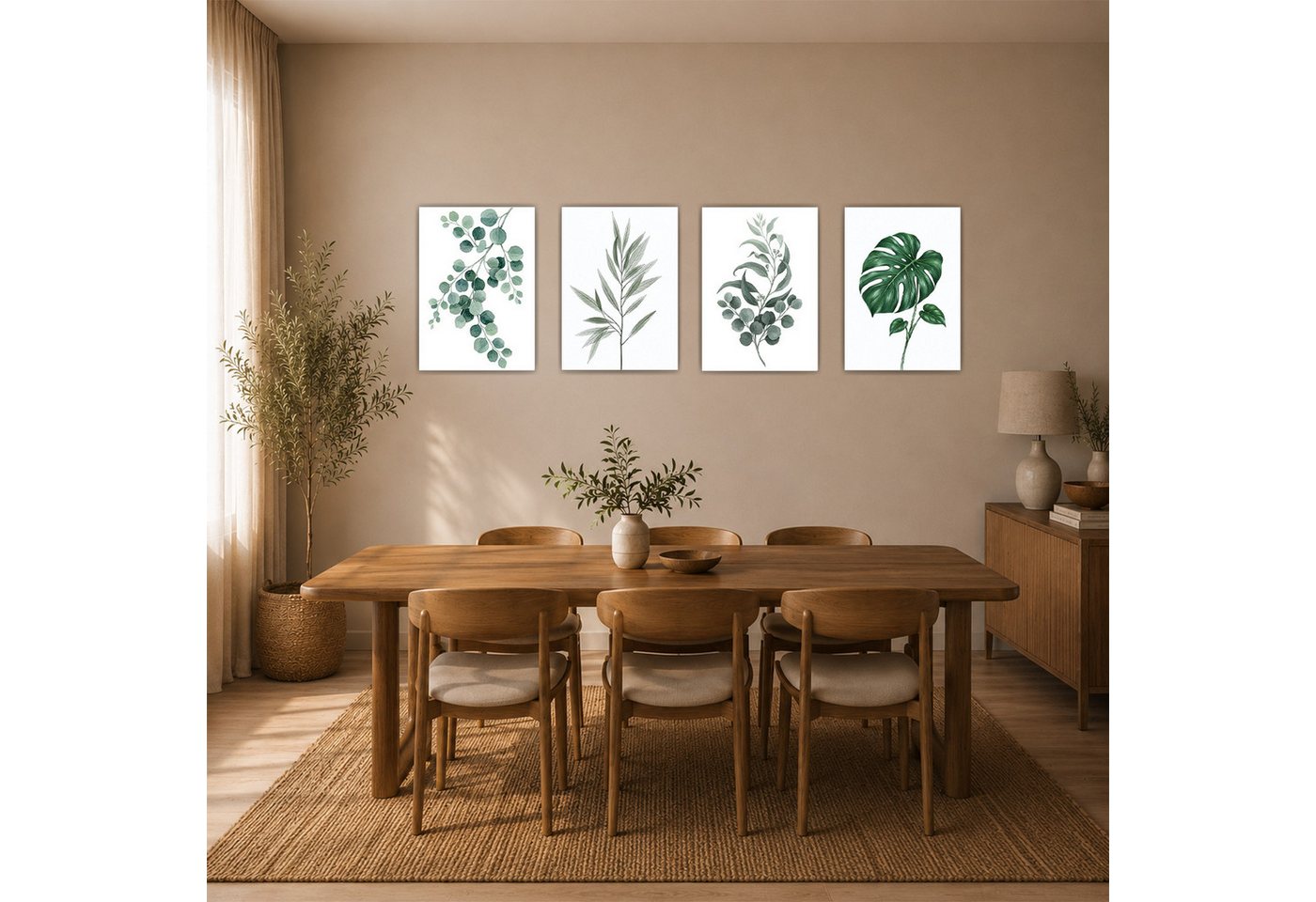 Tigerlino Poster Eukalyptus Monstera Poster 4er Set Botanische Grüne Wandbilder – Bild 3 von 5