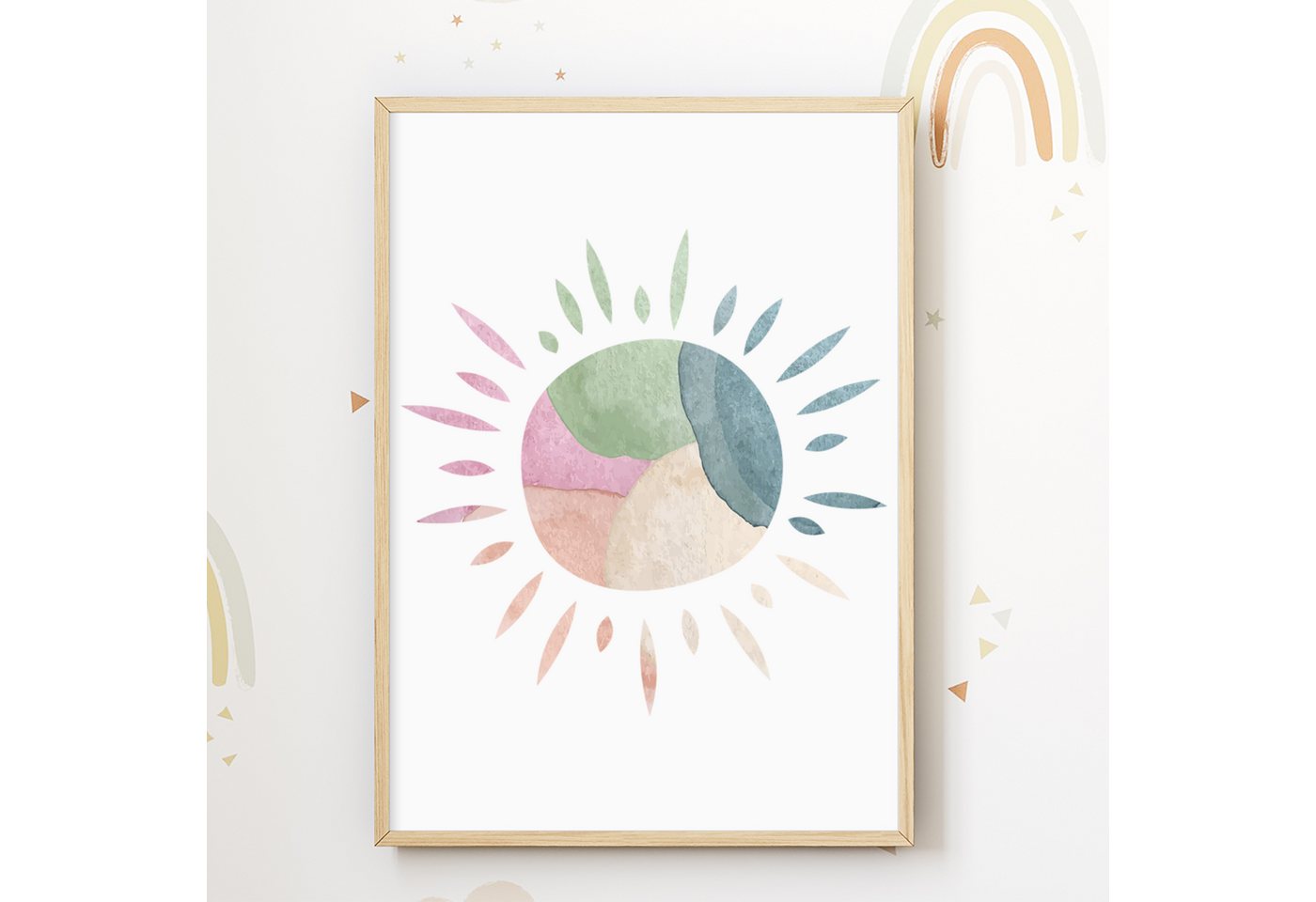 Tigerlino Poster Sunshine 3er Set Bilder Regenbogen Boho Kinderzimmer Wandbilder – Bild 4 von 5