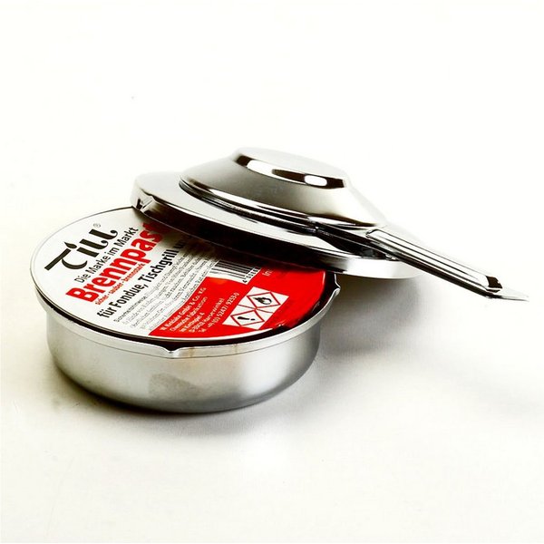 Till Bioethanol Pastenbrenner Spiritusbrenner Rechaud Brenner Fondue Speisewärmer, verchromt mit Ethanol Brennpaste 80 g