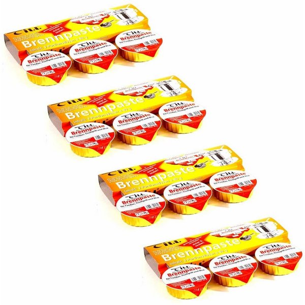Till Fondue 12x Sicherheitsbrennpaste Brennpaste Paste Brenngel Speisenwärmer, Ethanol a 80g
