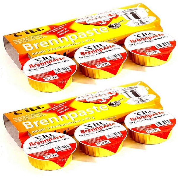 Till Fondue 6x Sicherheitsbrennpaste Brennpaste Paste Brenngel Speisenwärmer, Ethanol a 80g