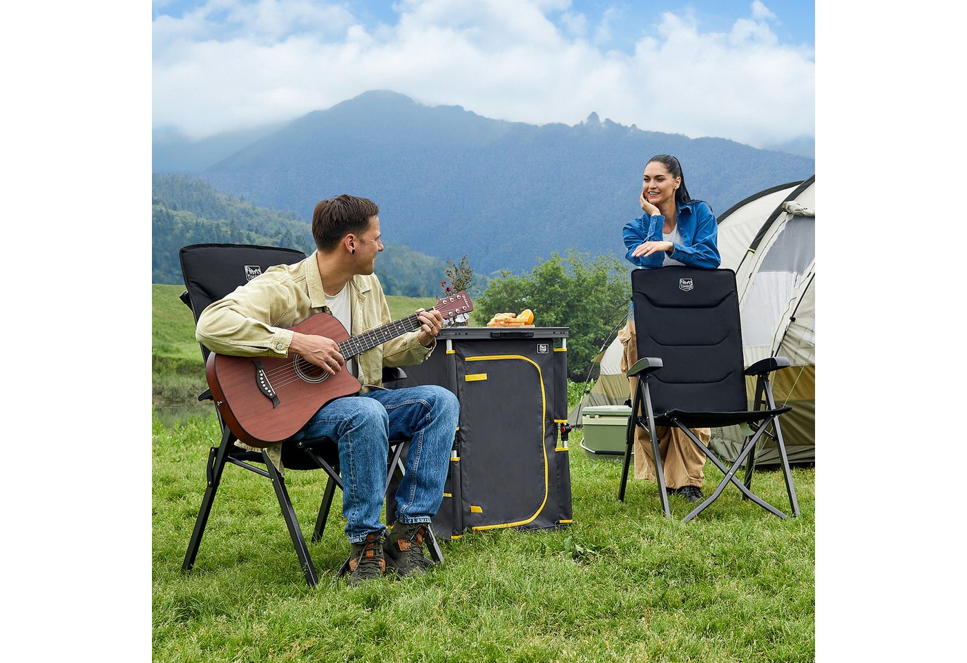 TIMBER RIDGE Campingstuhl Klappstuhl, faltbarer Stuhl mit hoher Lehne und Packmaß (2 St), mit 4-fach verstellbarer Rückenlehne und hochbelastbarem Gestell – Bild 2 von 5