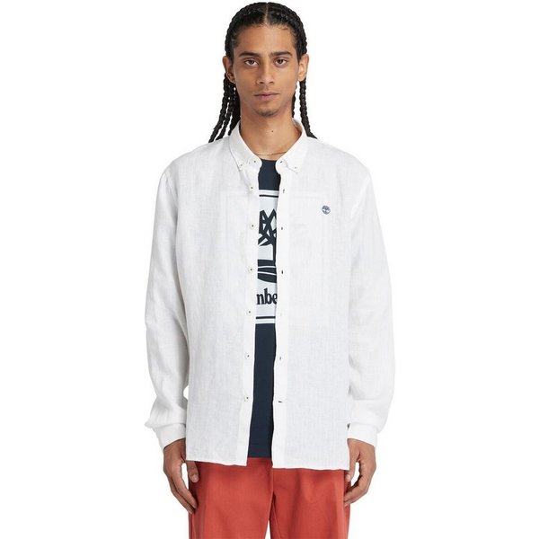 Timberland Langarmhemd Langarm-Design, Casual-Stil, aus Leinen, auch in großen Größen