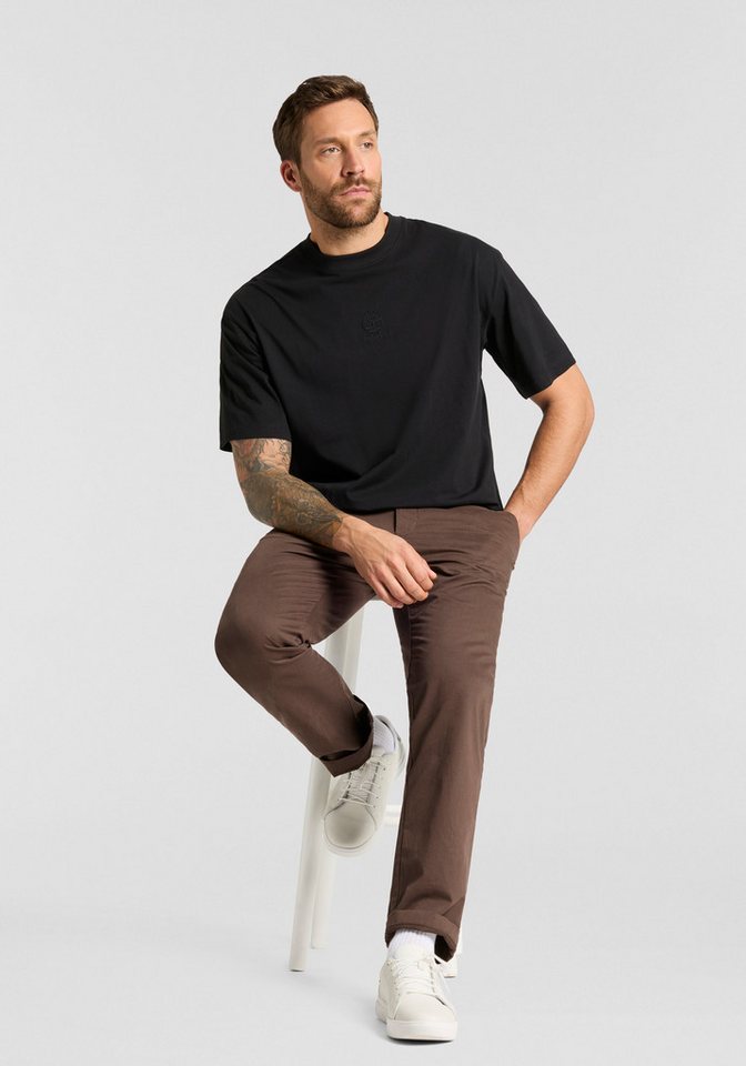 Timberland T-Shirt HAMPTHON Tonal Stack Logo Tee mit Rundhalsausschnitt, aus Baumwolle – Bild 5 von 5