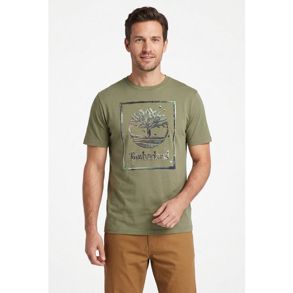 Timberland T-Shirt Water Stack Logo Short Sleeve Tee Kurzarmdesign, aus Baumwolle