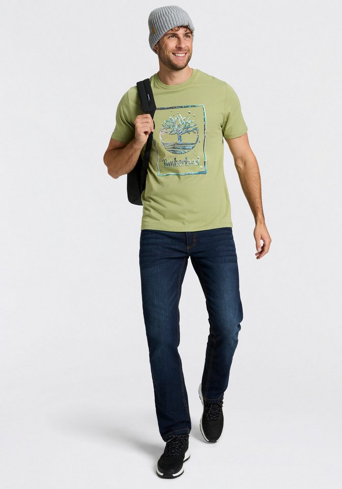 Timberland T-Shirt Water Stack Logo Short Sleeve Tee Kurzarmdesign, aus Baumwolle – Bild 3 von 4