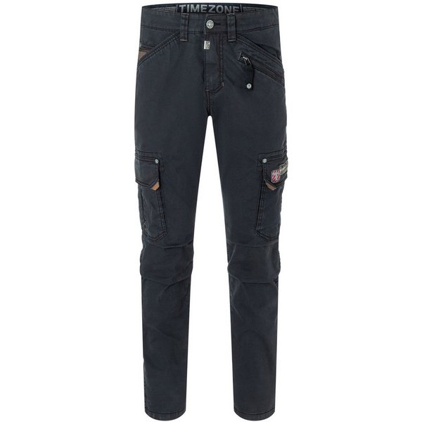TIMEZONE Cargohose Regular Fit mittlere Bundhöhe Slim Legs für Herren Baumwolle Normal Fit Einfarbig elastisch Reißverschluss