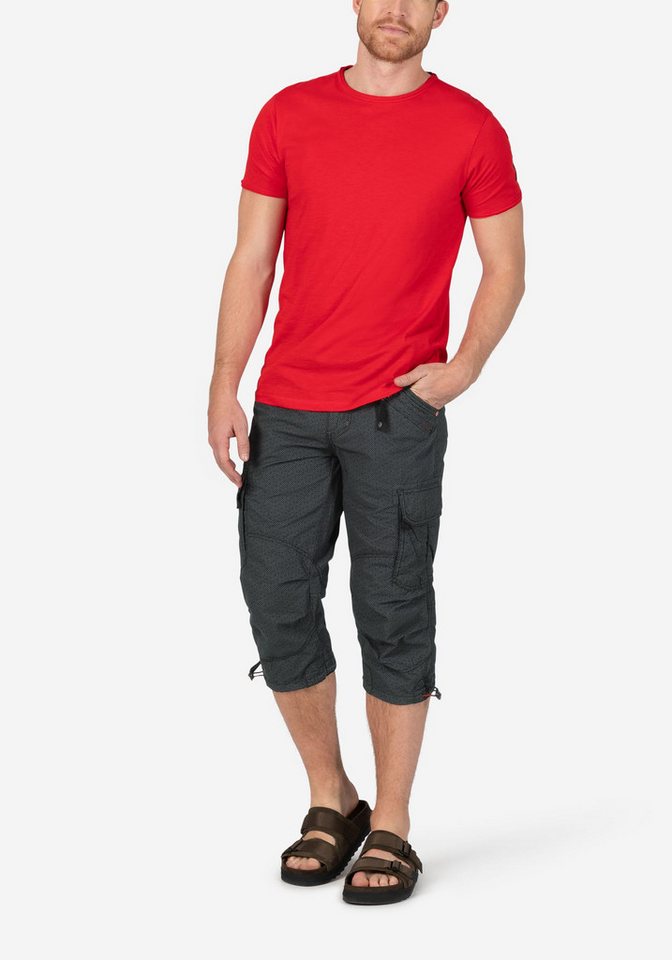 TIMEZONE Cargoshorts Kurze Capri 3/4 Länge mit Cargotaschen für Herren Baumwolle Regular Fit unifarben wärmend Schnüren – Bild 2 von 5