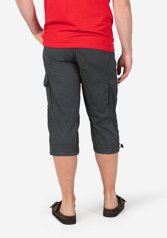 TIMEZONE Cargoshorts Kurze Capri 3/4 Länge mit Cargotaschen für Herren Baumwolle Regular Fit unifarben wärmend Schnüren – Bild 3 von 5