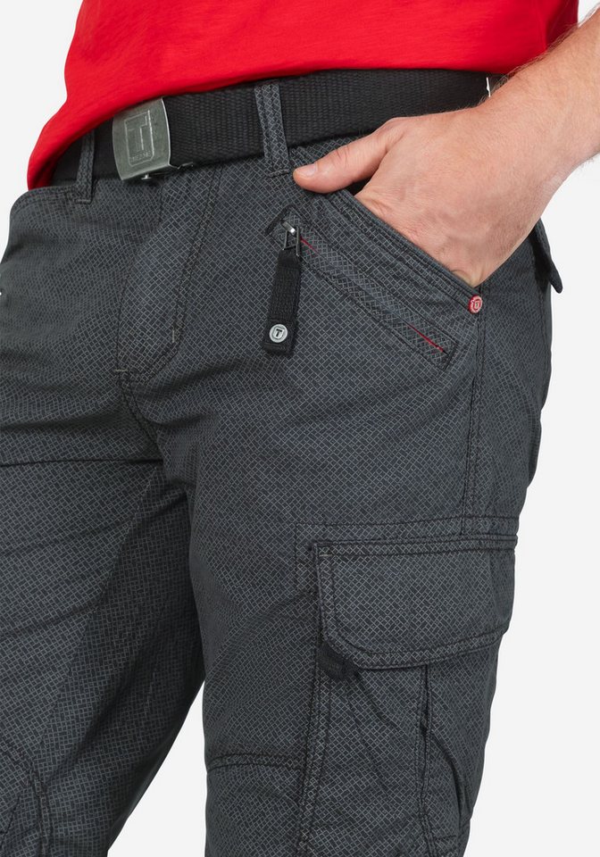 TIMEZONE Cargoshorts Kurze Capri 3/4 Länge mit Cargotaschen für Herren Baumwolle Regular Fit unifarben wärmend Schnüren – Bild 4 von 5