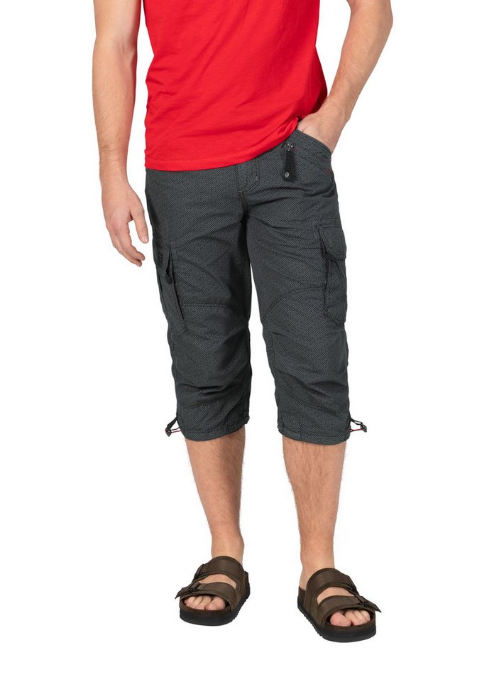 TIMEZONE Cargoshorts Kurze Capri 3/4 Länge mit Cargotaschen für Herren Baumwolle Regular Fit unifarben wärmend Schnüren – Bild 5 von 5