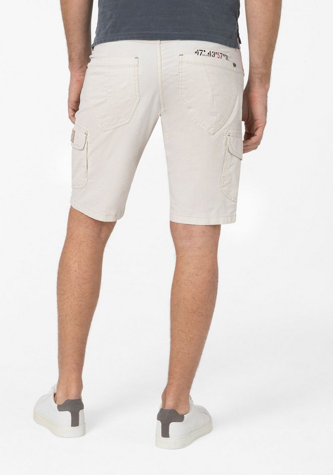 TIMEZONE Cargoshorts Kurzes Design Cargo Regular Mid Waist für Herren Baumwolle Regular Fit unifarben elastisch Reißverschluss – Bild 3 von 5