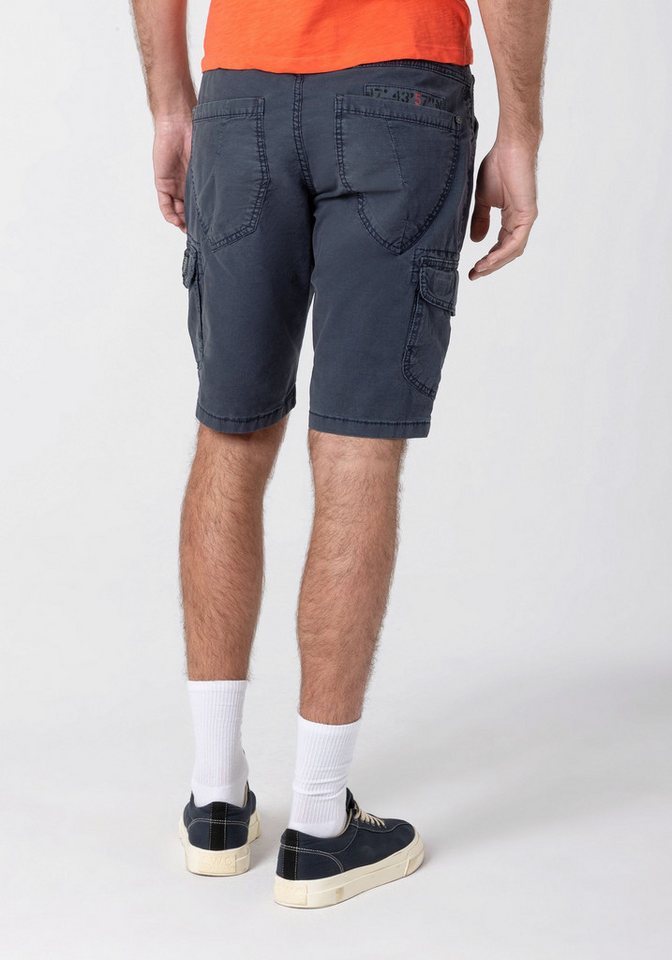 TIMEZONE Cargoshorts Kurzes Design Cargo Regular Mid Waist für Herren Baumwolle Regular Fit unifarben elastisch Reißverschluss – Bild 3 von 5