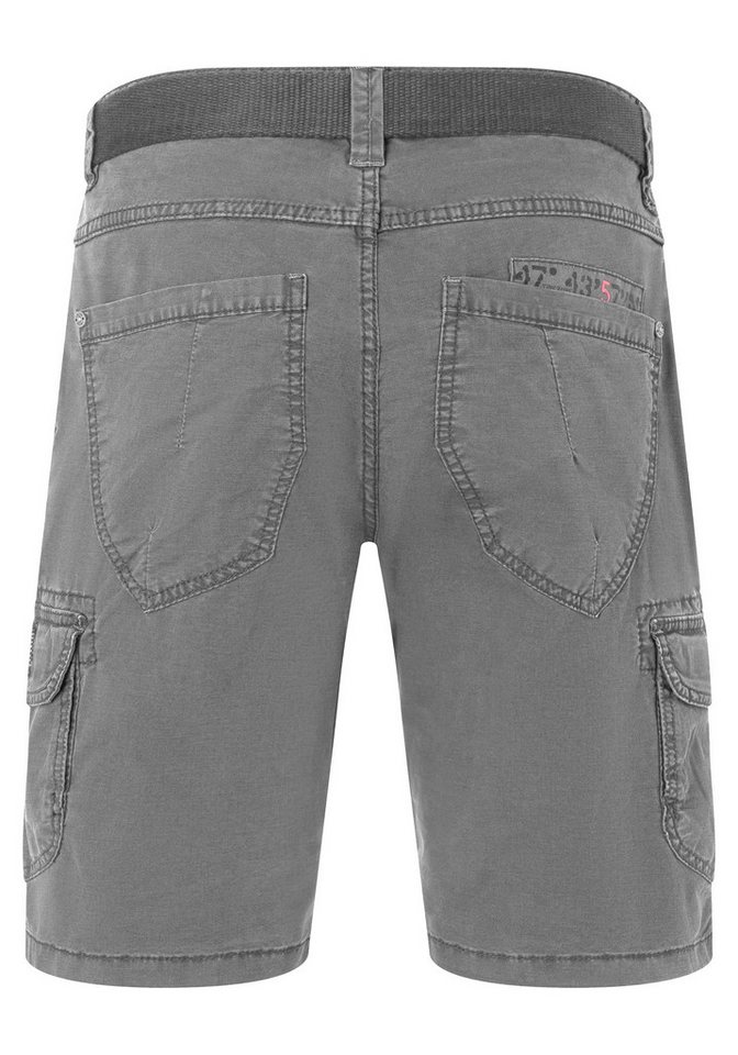 TIMEZONE Cargoshorts Kurzes Design Cargo Regular Mid Waist für Herren Baumwolle Regular Fit unifarben elastisch Reißverschluss – Bild 2 von 3