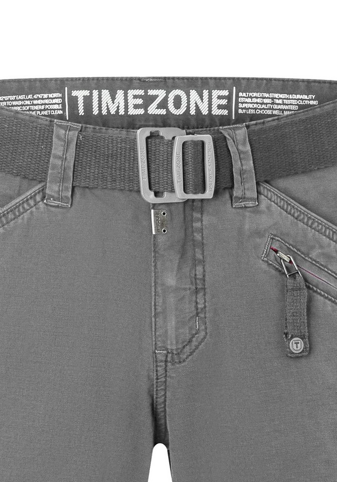 TIMEZONE Cargoshorts Kurzes Design Cargo Regular Mid Waist für Herren Baumwolle Regular Fit unifarben elastisch Reißverschluss – Bild 3 von 3