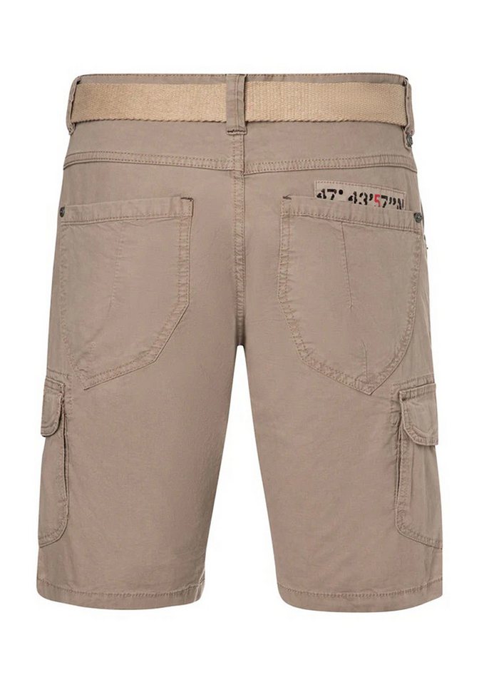TIMEZONE Cargoshorts Kurzes Design Cargo Regular Mid Waist für Herren Baumwolle Regular Fit unifarben elastisch Reißverschluss – Bild 2 von 3