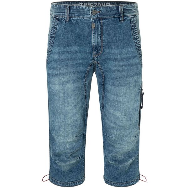 TIMEZONE Jeansshorts Jeans mit geradem Bein und Kontrast für Herren Baumwolle Normal Fit unifarben atmungsaktiv Reißverschluss