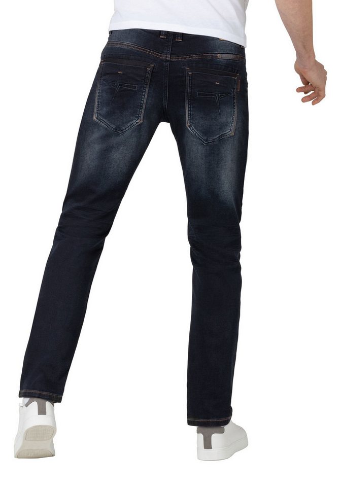 TIMEZONE Regular-fit-Jeans Jeans Denim Regular Fit Stretch Slim für Herren Baumwolle unifarben windabweisend Reißverschluss casual-Style – Bild 3 von 5