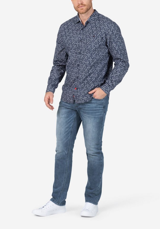 TIMEZONE Slim-fit-Jeans Modisches Design mit Abnutzungsdetails für Herren Baumwolle unifarben elastisch Reißverschluss casual-Style – Bild 2 von 5