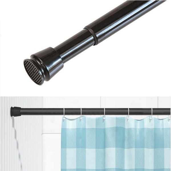 tinycurtains Klemmstange Teleskopstange 55-90 cm Türvorhangstange Duschvorhangstange Badstange, Ø 0.22 mm, 1-läufig, ausziehbar, klemmbar, geklemmt, Metall, Sta