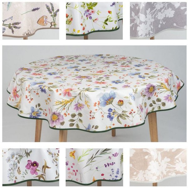 laro Tischdecke laro 140cm runde Wachstuchtischdecke mit Saum-Eingefasst