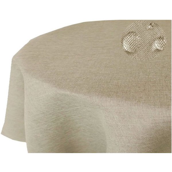 Tischdecke Leinenoptik OVAL Tischdecke uni Gartentischdecke, bügelfrei, Lotuseffekt, gleichmäßige Gewebestruktur
