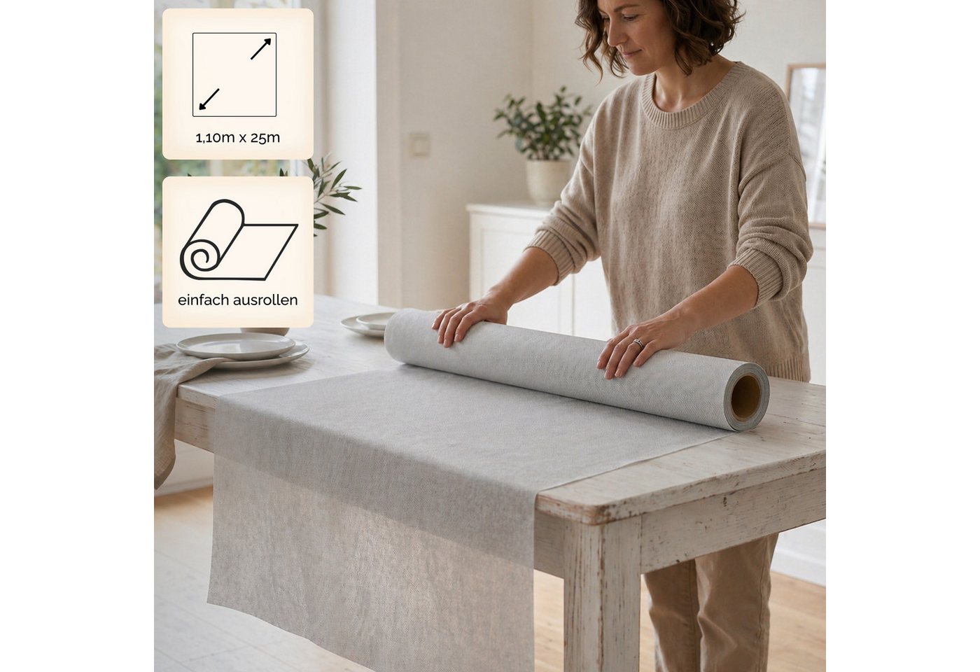 Sensalux Tischdecke Sensalux light Tischdeckenrolle 1,10m x 25m – Bild 3 von 5