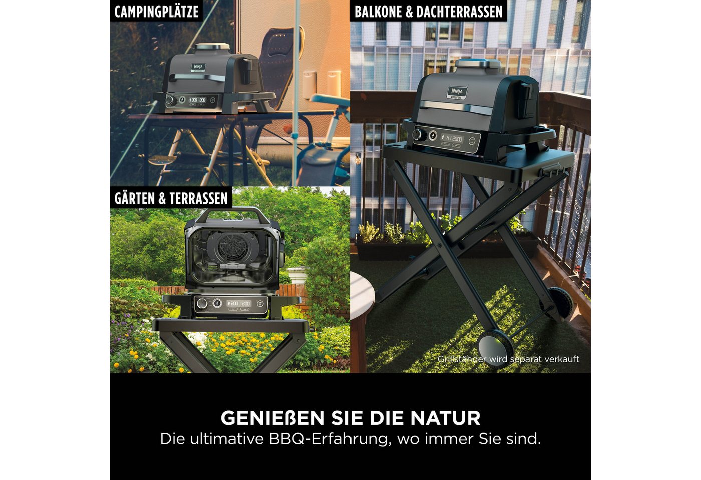 NINJA Tischgrill Ninja Woodfire OG701EU, 2400 W, Elektrischer Outdoor Grill – Bild 3 von 5