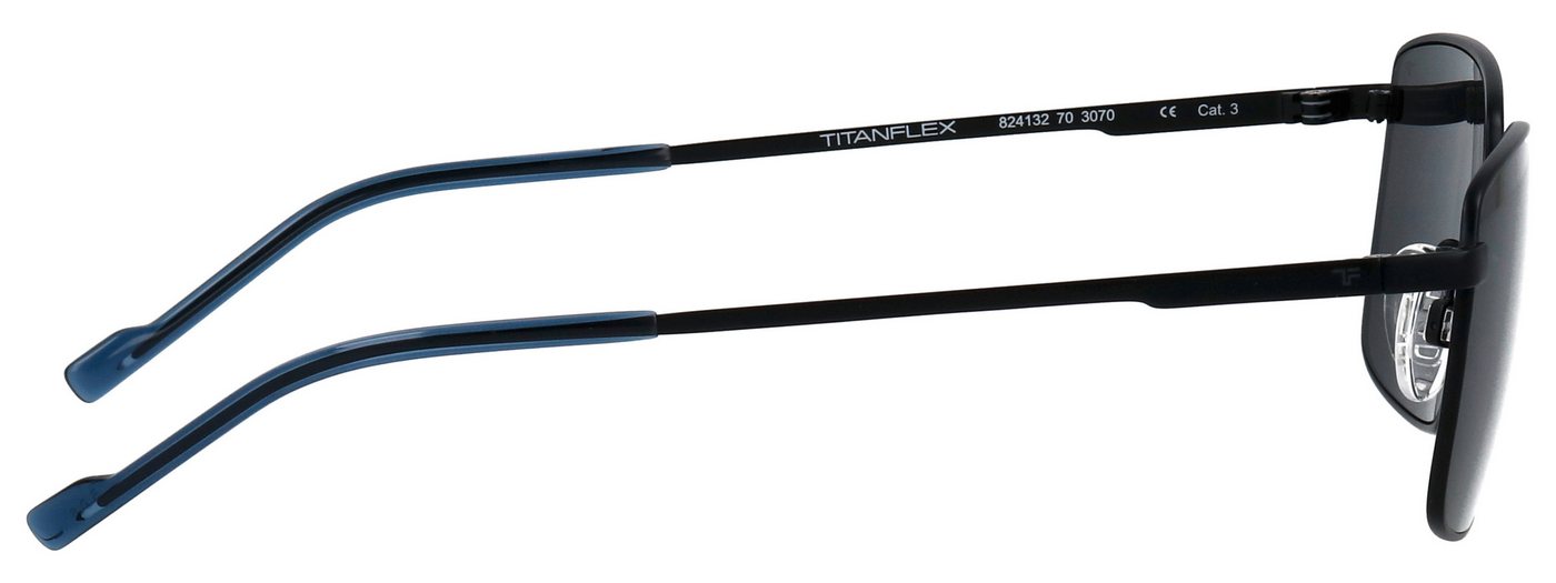 TITANflex Sonnenbrille Modell 824132 Form Karree/Eckig, Logoschriftzug auf Bügel, Titanflexfassung – Bild 4 von 4