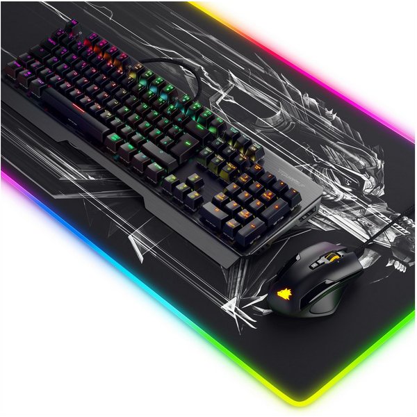 Titanwolf Mechanisches Keyboard, Mouse & Mousepad Gaming Bundle Tastatur-, Maus- und Mauspad-Set, (Spar-Set, 3 St., Keyboard, Maus & XXL Mauspad), Anti-Ghosting