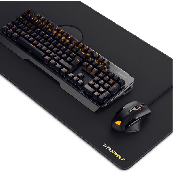 Titanwolf Mechanisches Keyboard, Mouse & XXL Mousepad Gaming Bundle Tastatur-, Maus- und Mauspad-Set, (Spar-Set, 3 St), 900x400 Mauspad, Keyboard mit Anti-Ghost